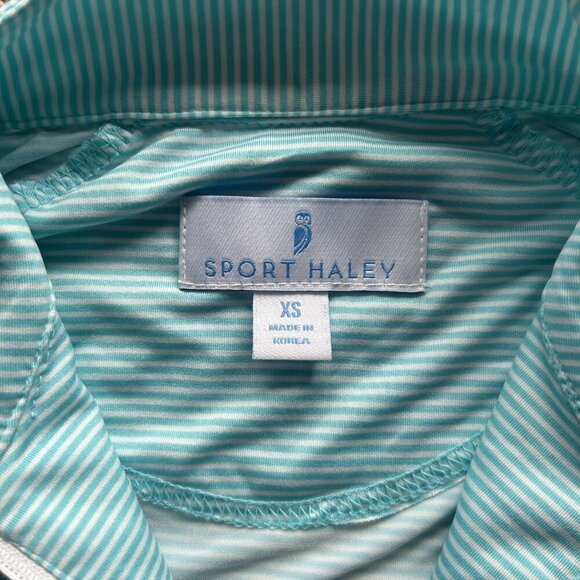 Sport Haley Womens Size XS Top Golf Polo Shirt Blue White Striped Outdoor - Picture 6 of 8